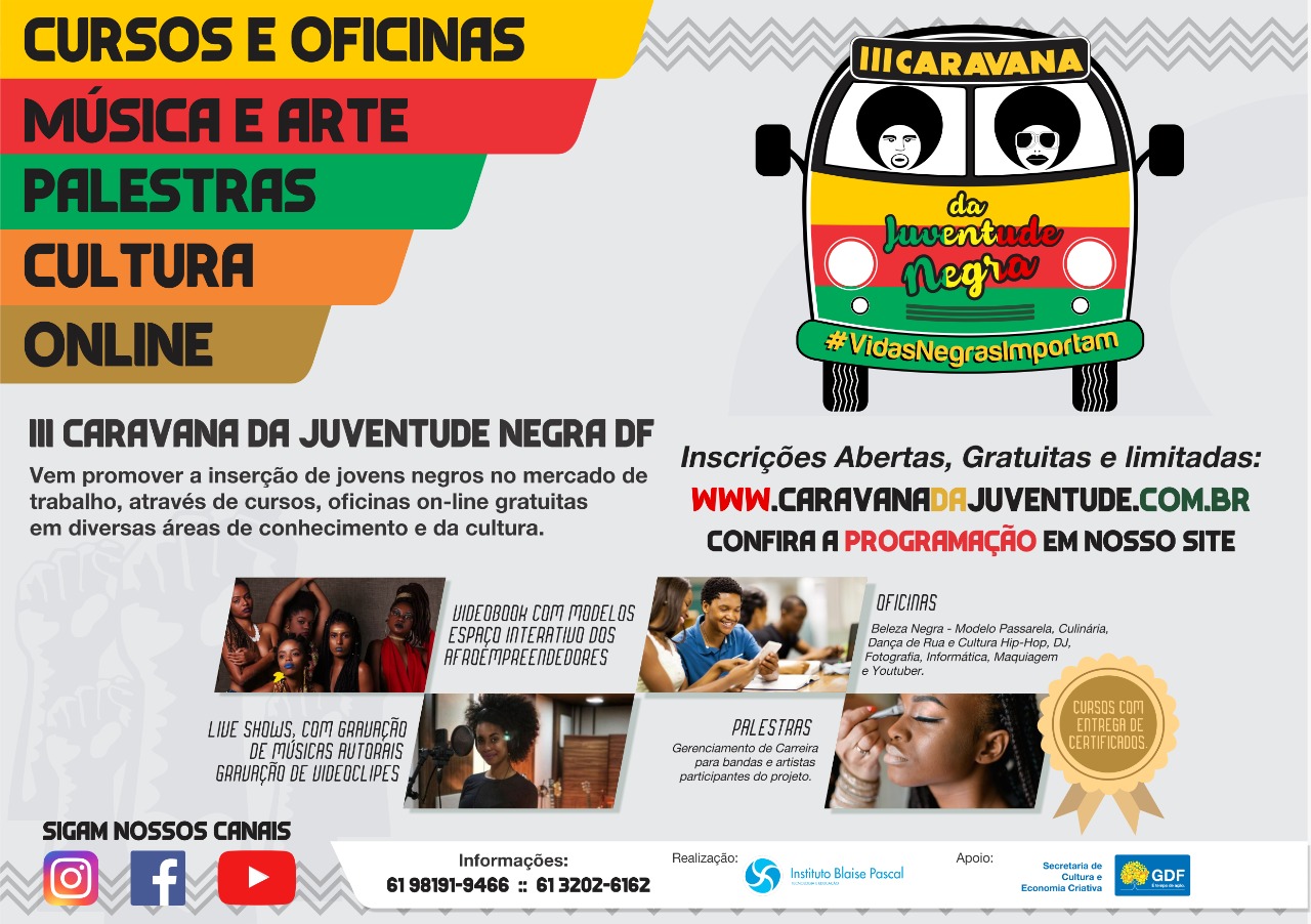 3ª edição da Caravana da Juventude Negra oferece 1.250 vagas gratuitas em cursos de capacitação profissional