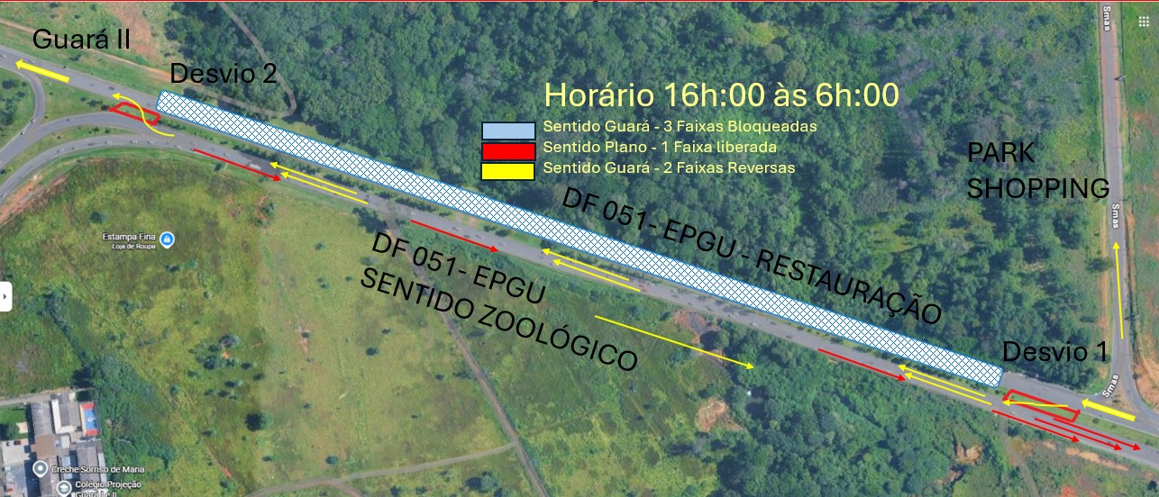 Recuperação asfáltica da EPGU terá início neste sábado (19), com mudanças no trânsito